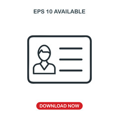 Male ID card icon vector