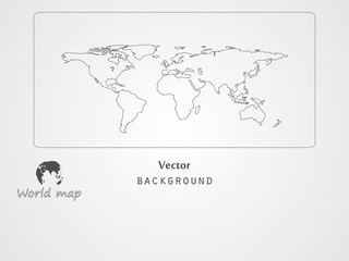 Vector world map on a gray background.