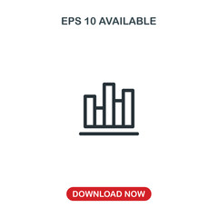Bar graph icon vector