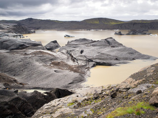 Iceland - Svinafellsjokul glacier - ice and volcanic ash