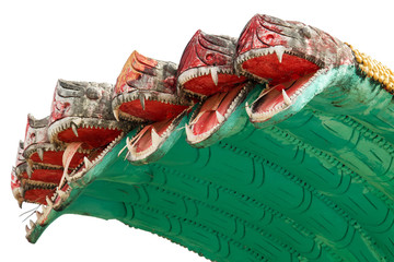 sculpture of the mythical Naga animal isolated on a white background