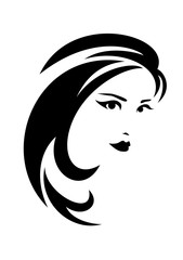 brunette woman with long hair vector design