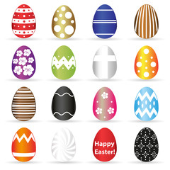 various Easter eggs color design with decoration elements collection eps10