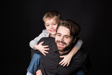 Happy father with son