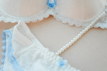 womens underwear on white background closeup