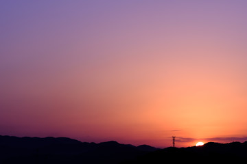 Dawn mountains' silhouette
