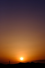 Dawn mountains' silhouette