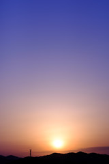 Dawn mountains' silhouette