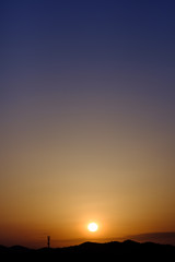 Dawn mountains' silhouette