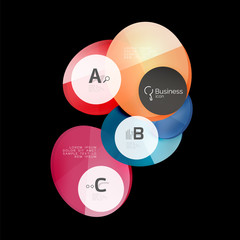 Glass color circles - infographic elements on black
