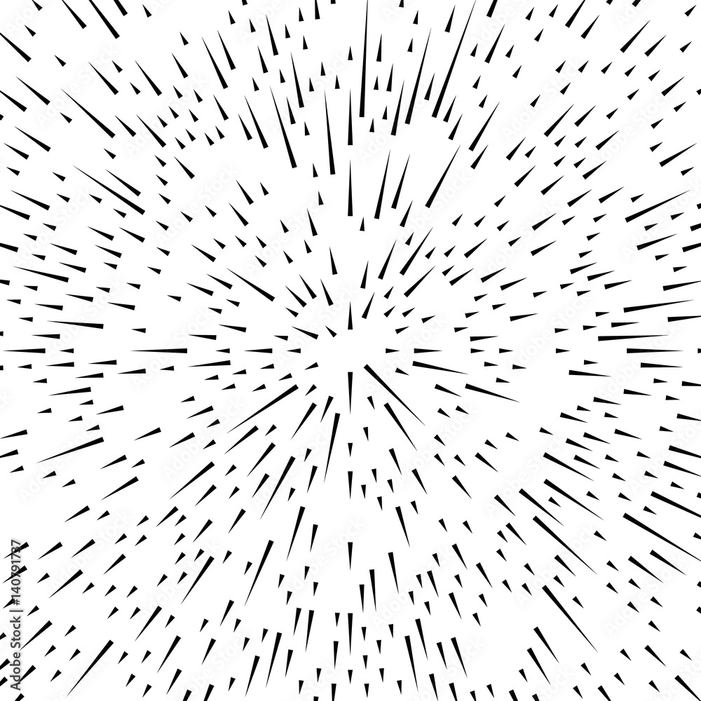 Leinwandbilder random radial lines explosion effect. radiating stripes circular pattern