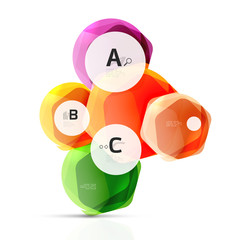 Glass modern geometrical hexagon abstract background