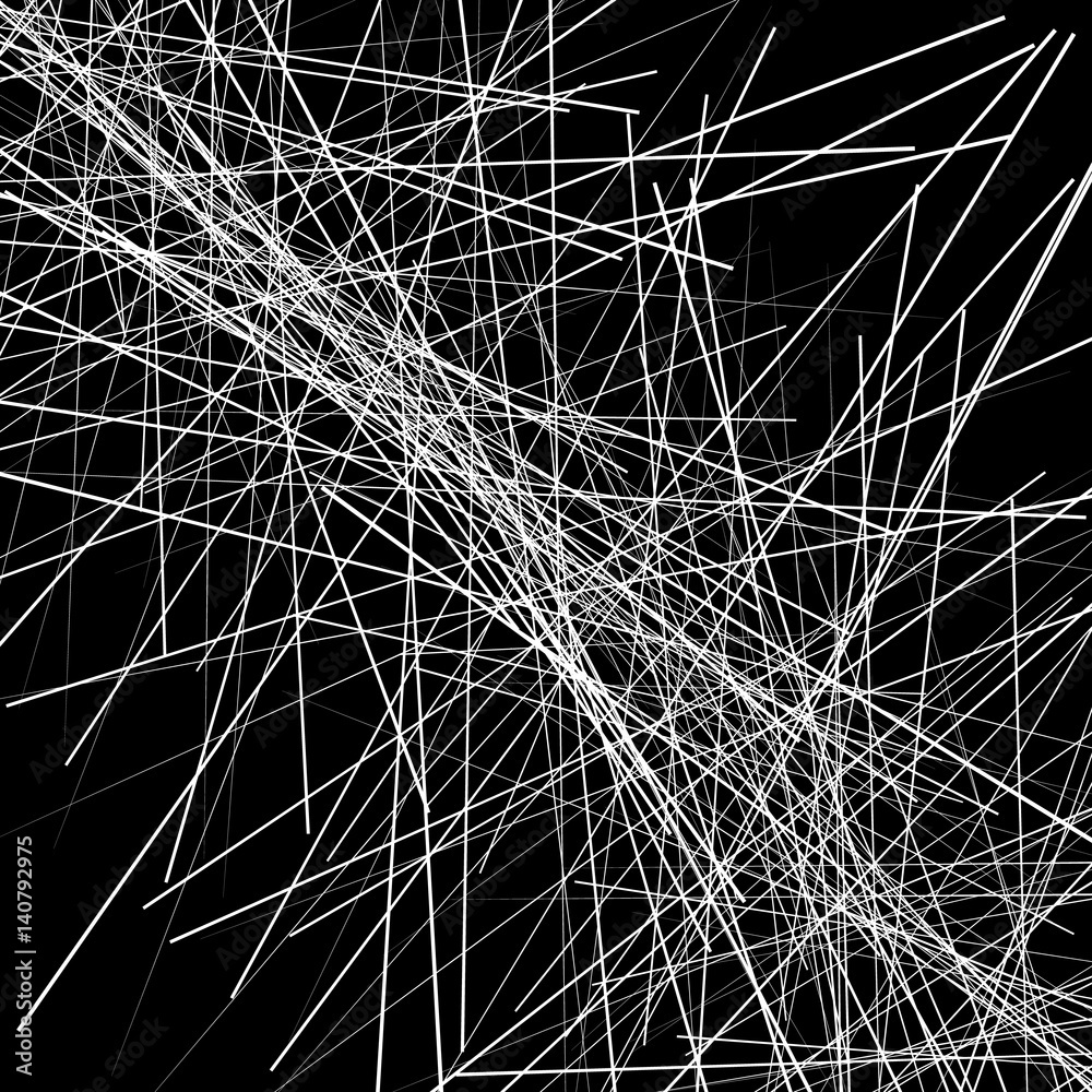 Leinwandbilder dynamic chaotic lines abstract black and white texture / pattern