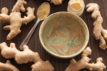 Ginger root and cup