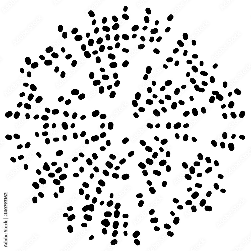 Aufkleber Chaotic random scattered shapes. Abstract geometric pattern