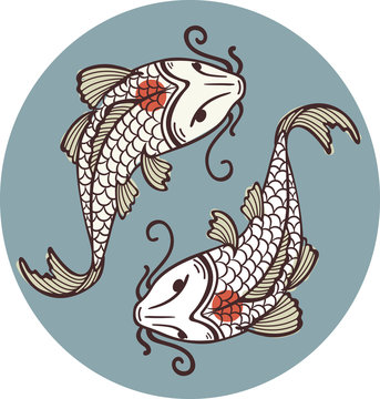 recommend clip art: Koi carps tancho - yin and yang symbol 
