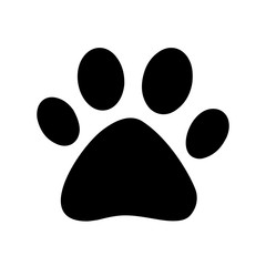 Paw print icon logo, vector