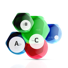 Abstract geometrical hexagon banner