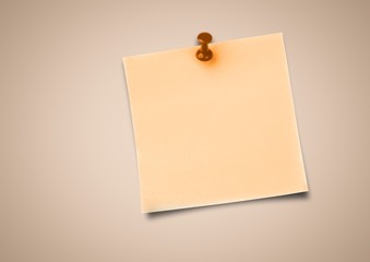 Orange Sticky Note against cream background