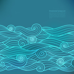 Vector glow background with wavy pattern