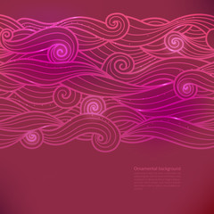 Vector glow background with wavy pattern