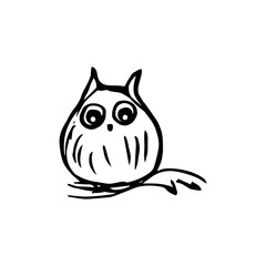 Owl on the branch graphics