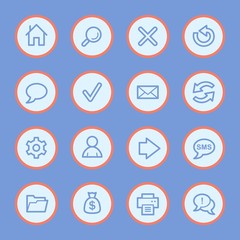 Web and internet, home and search, folder and print, arrows and recycling, web vector icons set