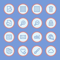 Image viewer web icons set