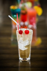 Juicy Orange and Red Tequila Sunrise with a Cherry