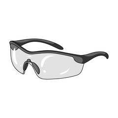 Protection for the eyes of cyclists from falling rocks.Cyclist outfit single icon in monochrome style vector symbol stock illustration.