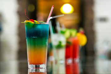 Juicy Orange and Red Tequila Sunrise with a Cherry