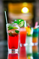 Juicy Orange and Red Tequila Sunrise with a Cherry