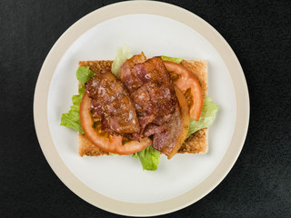 Bacon Lettuce and Tomato on Toast