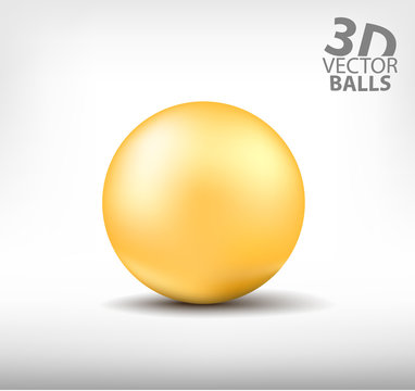 Orange realistic sphere single. 3D vector balls