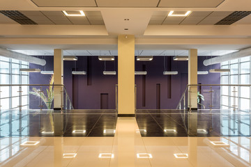 Modern university corridor with stairs