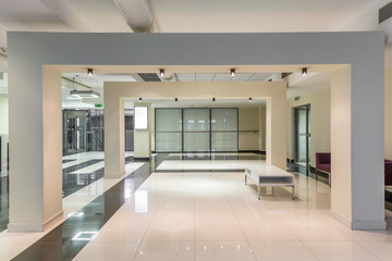 Minimalist hallway in bright tones