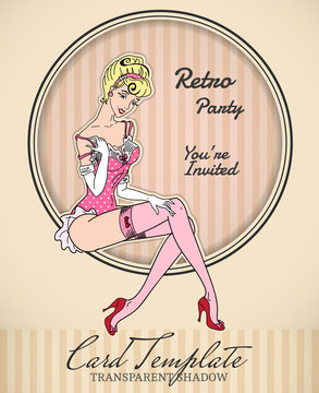 Vector pin-up card template