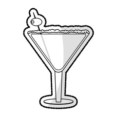 cocktail in embellished glass icon image vector illustration design