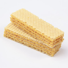 Wafers with cream isolated on white background