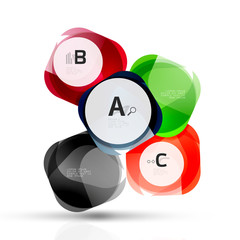 Isolated glossy shiny squares template