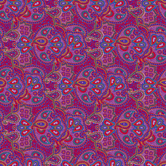 Seamless color paisley pattern