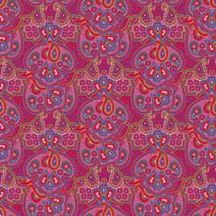 Seamless color paisley pattern
