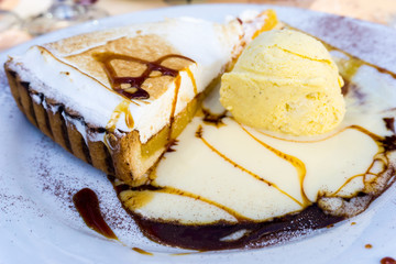 one slice of pie dessert ready to eat