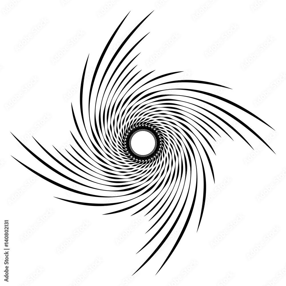 Poster abstract geometric spiral, ripple element with circular, concentric lines. abstract monochrome eleme