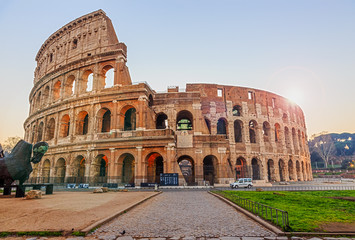 Naklejka na ściany i meble Italy, Rome, the Colosseum. Morning, dawn