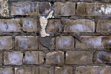 Texture of an old brick wall. Background with brickwork.