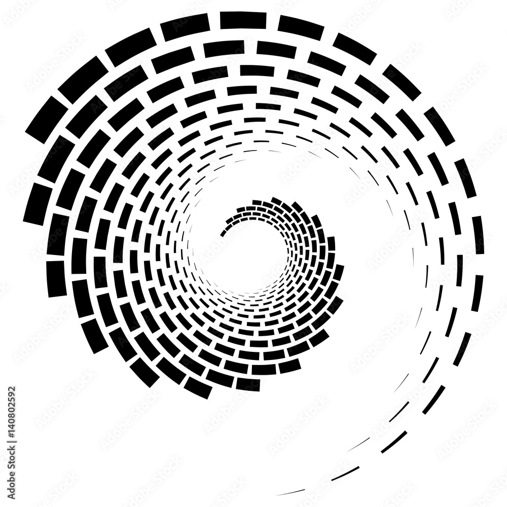 Poster abstract geometric spiral, ripple element with circular, concentric lines. abstract monochrome eleme
