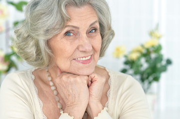 Beautiful happy elderly woman