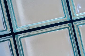A glass brick wall background. Architecture interior.