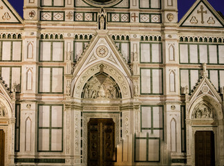 The facade of a Cathedral in Florence Italy